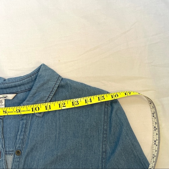Papaya 100% Cotton Blue Denim Chambray Ladies Long Sleeve Shirt size M - Picture 9 of 12